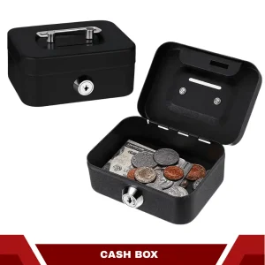 steel cash box with secure lock