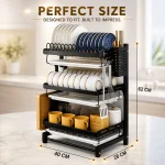 THREE LAYER COUNTERTOP DISH RACK, SPOON HOLDERS, KNIFE HOLDER, BOARD HOLDER - Image 2
