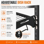 THREE LAYER COUNTERTOP DISH RACK, SPOON HOLDERS, KNIFE HOLDER, BOARD HOLDER - Image 8