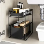 UNDER CABINET ORGANIZER, WITH FLOOR STANDING PULL OUT DRAWERS, COUNTERTOP AND UNDER CABINET STORAGE SHELF RACK - Image 8