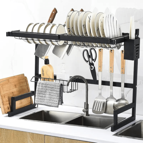 SINK TOP DISH RACK 65CM, OVER THE SINK DRYING RACK, KITCHEN ORGANIZER, STAINLESS STEEL RACK