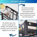 TWO LAYER SPICE RACK, STAINLESS STEEL COUNTERTOP SPICE RACK, KNIFE & SPOON & CUTTING BOARD HOLDER