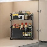 UNDER CABINET ORGANIZER, WITH FLOOR STANDING PULL OUT DRAWERS, COUNTERTOP AND UNDER CABINET STORAGE SHELF RACK - Image 4