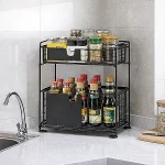 UNDER CABINET ORGANIZER, WITH FLOOR STANDING PULL OUT DRAWERS, COUNTERTOP AND UNDER CABINET STORAGE SHELF RACK