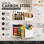 UNDER CABINET ORGANIZER, WITH FLOOR STANDING PULL OUT DRAWERS, COUNTERTOP AND UNDER CABINET STORAGE SHELF RACK - Image 4