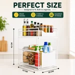 UNDER CABINET ORGANIZER, WITH FLOOR STANDING PULL OUT DRAWERS, COUNTERTOP AND UNDER CABINET STORAGE SHELF RACK - Image 2