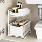 UNDER CABINET ORGANIZER, WITH FLOOR STANDING PULL OUT DRAWERS, COUNTERTOP AND UNDER CABINET STORAGE SHELF RACK - Image 6