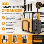 THREE LAYER COUNTERTOP DISH RACK, SPOON HOLDERS, KNIFE HOLDER, BOARD HOLDER - Image 5