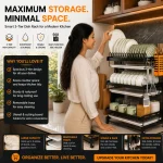 THREE LAYER COUNTERTOP DISH RACK, SPOON HOLDERS, KNIFE HOLDER, BOARD HOLDER - Image 4