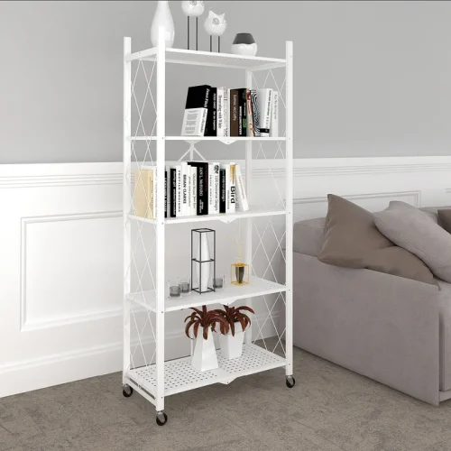 5 tier foldable shelf white colour