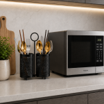 Carbon Steel Cutlery Holder – Dual Round Kitchen Utensil Organizer - Image 3
