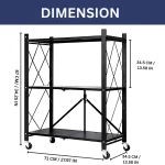 3 layer foldable shelf, foldable storage rack, kitchen foldable rack, foldable shelf with wheels, multipurpose rack with wheels, carbon steel foldable shelf, 3 tier kitchen organizer, foldable rack for small spaces, rolling kitchen rack, mobile kitchen shelf, foldable kitchen shelf, kitchen storage rack, black metal kitchen rack, foldable kitchen organizer, heavy duty foldable rack, portable storage shelf, space saving kitchen rack, easy to assemble kitchen rack, foldable utility shelf, kitchen trolley rack with wheels