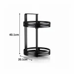 WALL MOUNT ROTATABLE SPICE RACK, 2 LAYER ROTATABLE RACK, BLACK POWDER COATED - Image 2