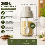 Premium 250ml Glass Spice Jar with Built-in Spoon & Airtight Lid – Smart Seasoning Container - Image 2