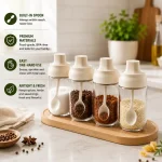Premium 250ml Glass Spice Jar with Built-in Spoon & Airtight Lid – Smart Seasoning Container - Image 6