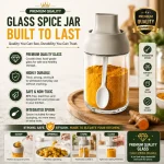 Premium 250ml Glass Spice Jar with Built-in Spoon & Airtight Lid – Smart Seasoning Container - Image 3