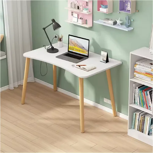 HOME OFFICE WORKSTATION TABLE, CONTEMPORARY DESK WITHOUT CHAIR, COMPACT PC, LAPTOP TABLE AND WRITING DESK