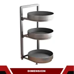 ONE TIER LAZY SUSAN ROTATABLE RACK, ONE LAYER ROTATABLE SQUARE SHAPE RACKS - Image 4