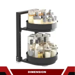 2 TIER ROTATABLE SPICE RACK | KITCHEN ORGANIZER | CONDIMENT RACK - Image 6