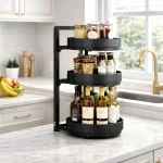 ONE TIER LAZY SUSAN ROTATABLE RACK, ONE LAYER ROTATABLE SQUARE SHAPE RACKS - Image 3