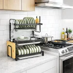 3 LAYER KITCHEN DISH RACK WITH UTENSIL AND CUTTING BOARD HOLDER, STAINLESS STEEL DISH RACK WITH WATER DRAIN TRAY - Image 8