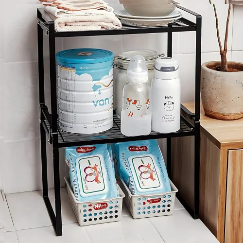 2 layer kitchen counter rack, kitchen organizer rack Sri Lanka, countertop spice rack Sri Lanka, metal kitchen shelf Sri Lanka, pantry organizer rack Sri Lanka