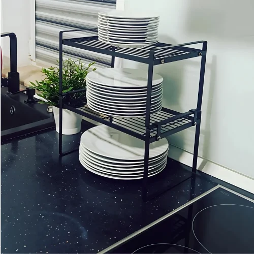 2 layer kitchen counter rack, kitchen organizer rack Sri Lanka, countertop spice rack Sri Lanka, metal kitchen shelf Sri Lanka, pantry organizer rack Sri Lanka