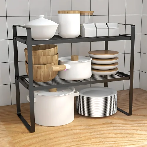 2 layer kitchen counter rack, kitchen organizer rack Sri Lanka, countertop spice rack Sri Lanka, metal kitchen shelf Sri Lanka, pantry organizer rack Sri Lanka