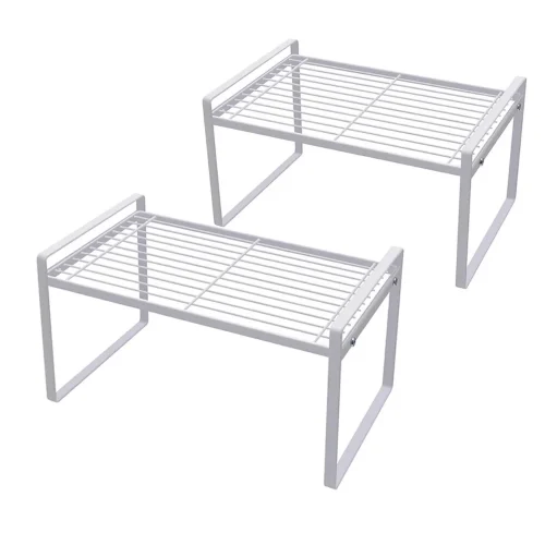 2 Layer White Kitchen Counter Rack | Under Cabinet Rack Sri Lanka