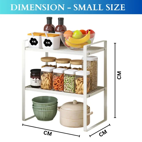 2 Layer White Kitchen Counter Rack | Under Cabinet Rack Sri Lanka