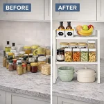 2 TIER DRAWER KITCHEN COUNTER RACK – UNDER CABINET RACK, SPICE STORAGE SHELF, CABINET DIVIDER, MULTIPURPOSE KITCHEN ORGANIZER - Image 6