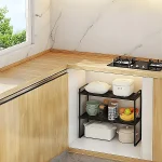 UNDER CUPBOARD RACK – METAL STORAGE SHELF, PANTRY ORGANIZER, COUNTERTOP SPICE RACK, MULTIPURPOSE KITCHEN SHELF, undercabinet rack - Image 4