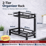 COUNTERTOP SPICE RACK, 2 LAYER SPICE RACK, KITCHEN SPICE RACK,  KITCHEN STORAGE RACK - Image 2