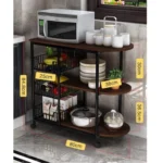 3 LAYER STORAGE RACK, WALL NUT COLOUR, MULTIFUNCTION TABLE, MICROWAVE AND OVEN RACK