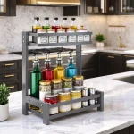 COUNTERTOP SPICE RACK, 2 LAYER SPICE RACK, KITCHEN SPICE RACK,  KITCHEN STORAGE RACK