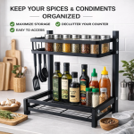 COUNTERTOP SPICE RACK, 2 LAYER SPICE RACK, KITCHEN SPICE RACK,  KITCHEN STORAGE RACK - Image 7