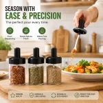 GLASS SEASONING BOTTLES, 250ML SPICE BOTTLES, SPICE BOTTLES WITH SPOONS, SPICE STORAGE SEASONING BOTTLES (bottles and spoons only)