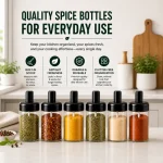 GLASS SEASONING BOTTLES, 250ML SPICE BOTTLES, SPICE BOTTLES WITH SPOONS, SPICE STORAGE SEASONING BOTTLES (bottles and spoons only) - Image 5