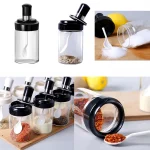 SPICE BOTTLES WITH SPOON GLASS BOTTLE