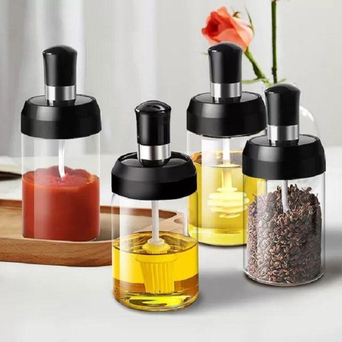 SPICE BOTTLES WITH SPOON GLASS BOTTLE