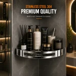304 STAINLESS STEEL CORNER RACK, CHROME FINISH RACK,  BATHROOM SHOWER CADDY - 1 PIECE