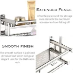 SUS 201 STAINLESS STEEL 3 LAYER RACK, BATHROOM STORAGE RACK, WALL MOUNTED BATHROOM RACK