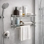 SUS 201 STAINLESS STEEL 3 LAYER RACK, BATHROOM STORAGE RACK, WALL MOUNTED BATHROOM RACK - Image 4