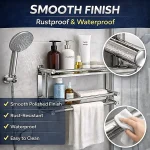 SUS 201 STAINLESS STEEL 3 LAYER RACK, BATHROOM STORAGE RACK, WALL MOUNTED BATHROOM RACK - Image 3