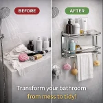 SUS 201 STAINLESS STEEL 3 LAYER RACK, BATHROOM STORAGE RACK, WALL MOUNTED BATHROOM RACK - Image 7