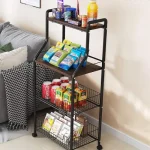 4 TIER BENDED SHAPE MULTIFUNCTIONAL RACK, MICROWAVE CART AND TROLLEY