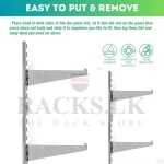 DISPLAY SHELF HOLDER, A1 RACK BAR, WALL MOUNT SHELF HOLDER, SLOTTED C CHANNL HOLDER - ( Silver Colour ) - Image 4