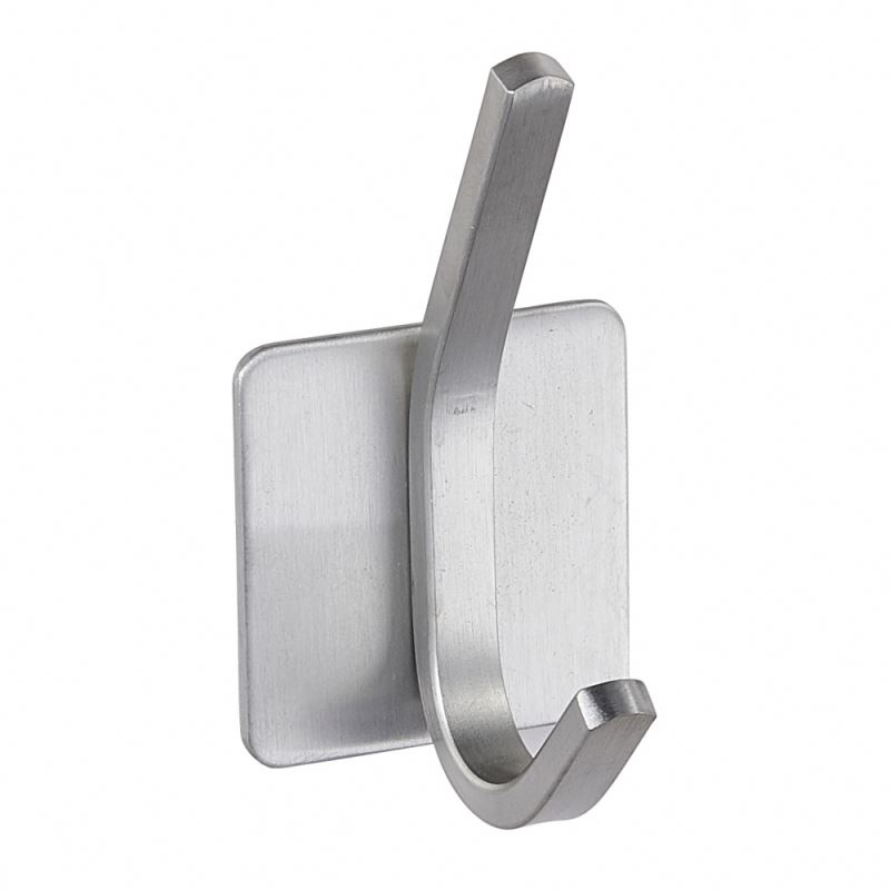 STAINLESS STEEL COAT HOOKS, ADHESIVE TYPE CLOTH HANGER, 3 PCS PACK