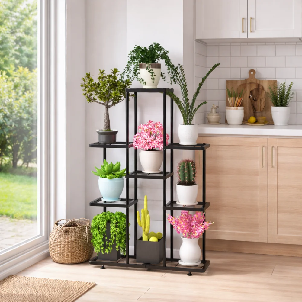 FLOWER POT STAND, INDOOR FLOWER POT HOLDER, 9 LAYER PLANT STAND, GARDEN DISPLAY RACK FLOWER POT STAND, INDOOR FLOWER POT HOLDER, 9 LAYER PLANT STAND, GARDEN DISPLAY RACK