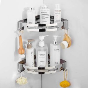 201 STAINLESS STEEL CORNER RACK, BATHROOM CORNER RACK, BATHROOM SHOWER CADDY.